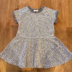 Boucle-inspired 12-18mo Black and White Knit Dress
